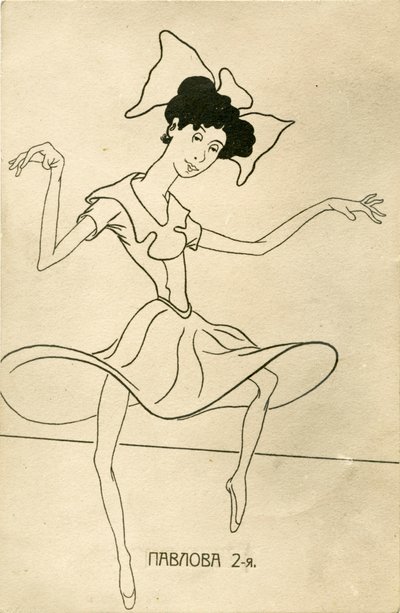 Anna Pavlova - karikatuur door Nicolas Legat